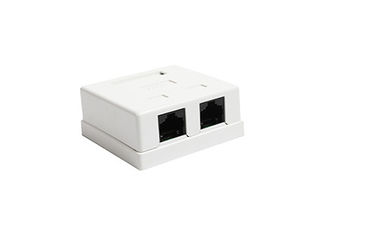 China Surface Mount Box Dual Port RJ45 Network Keystone Jack with Ethernet or Telephone port YH7014 supplier