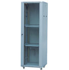 Glass Door Server Rack Cabinet 100mm Depth Cold Rolled Steel With Powder Coat Finishing YH2002