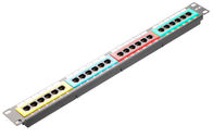 High Density Network Patch Panel 24 Port CAT5E Cat6 With 4 Kind Of Colour YH4011