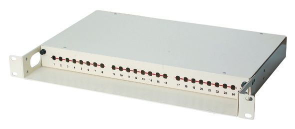 High Finish Fiber Patch Panel 24 Port , LC / Duplex SC Fiber Optic Termination Box YH1005