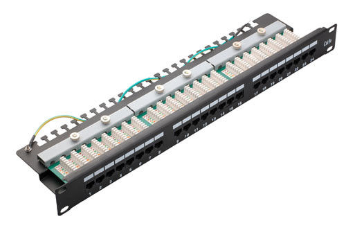 Bearing Rail Domestic Patch Panel / 24 Port Rj45 Patch Panel Smooth And Flexible Pulling YH4007