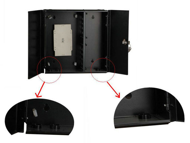 12 24 48 core indoor Wall mount metal fiber Optic Cabinet wall mount FTTH terminal box YH1002