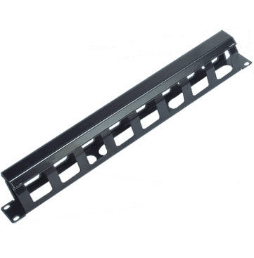 Metal D Ring 1U Network Cable Management With Metal Cover , Long Life YH4038