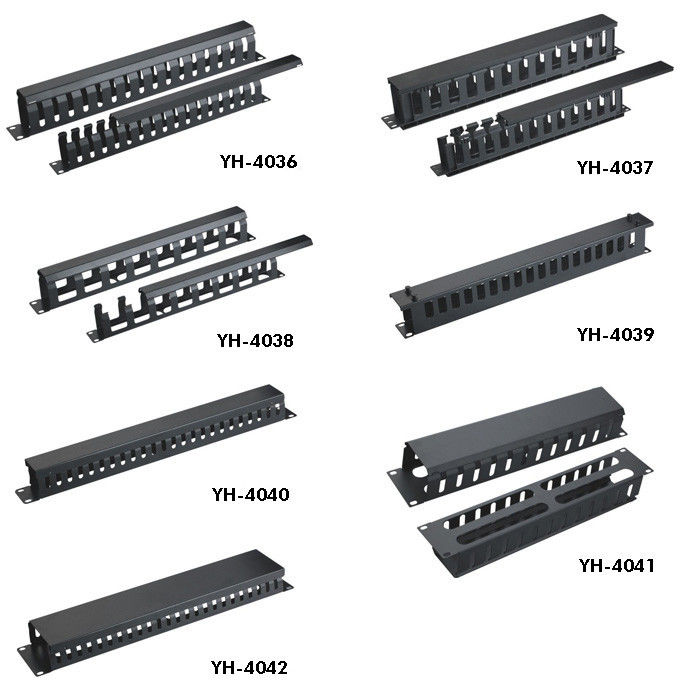 High Performance 1U Rack Mount Cable Management , Amp Cable Management With Cover YH4036