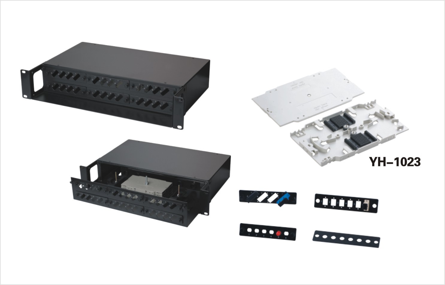 Safety 2U Fiber Optic Rack Mount Enclosure Panel 36 Port 19 Inch Racks ...